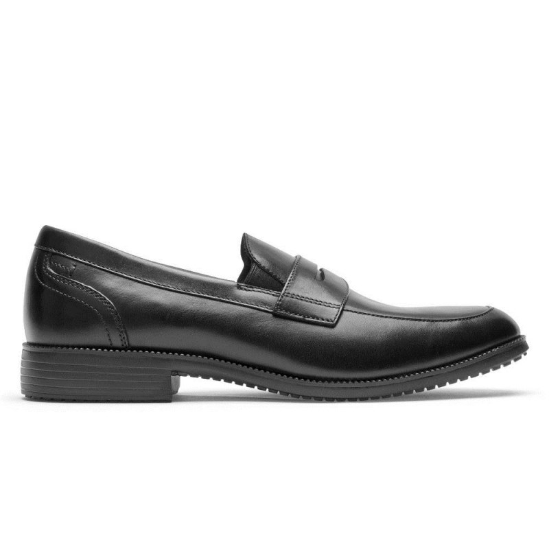 Men Rockport Total Motion DresSport Penny Loafers Black USA | SX6-70857