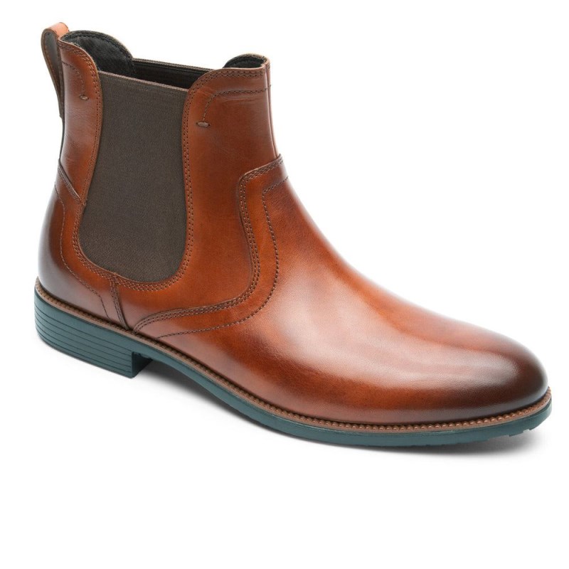 Men Rockport Total Motion DresSports Chelsea Boots Brown USA | YD1-41694