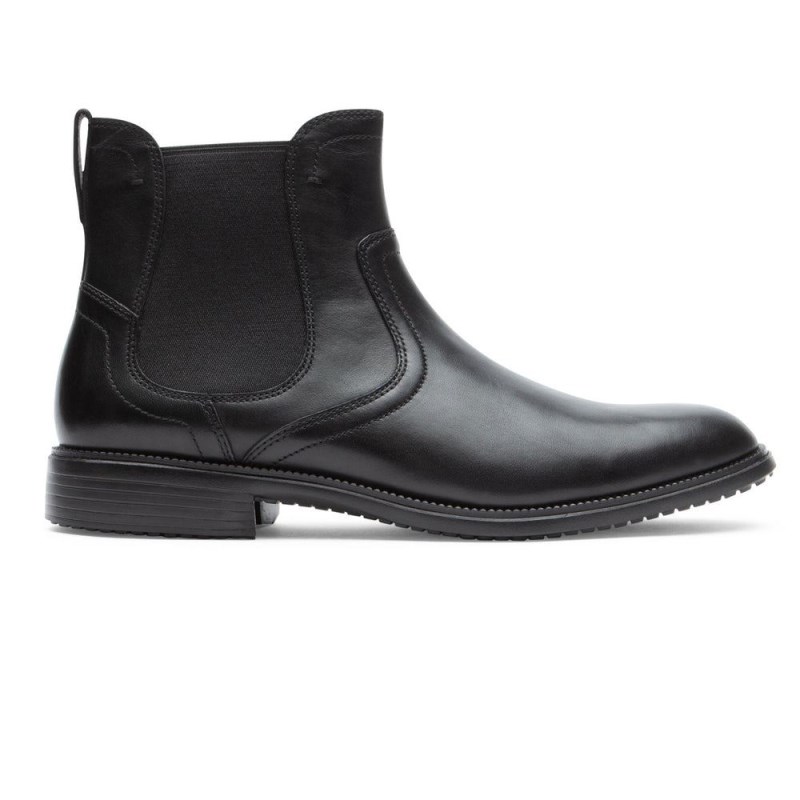 Men Rockport Total Motion DresSports Chelsea Boots Black USA | HD6-27292