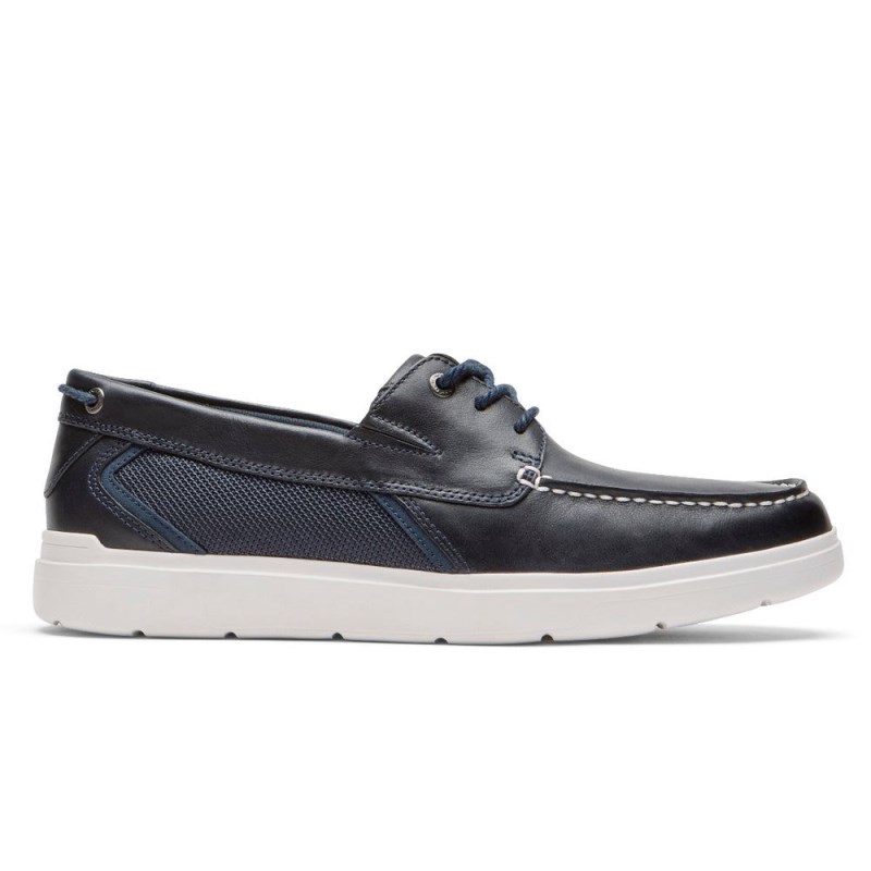 Men Rockport Total Motion Lite Boat Shoes Navy USA | OQ5-00890