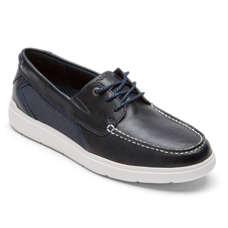 Men Rockport Total Motion Lite Boat Shoes Navy USA | OQ5-00890