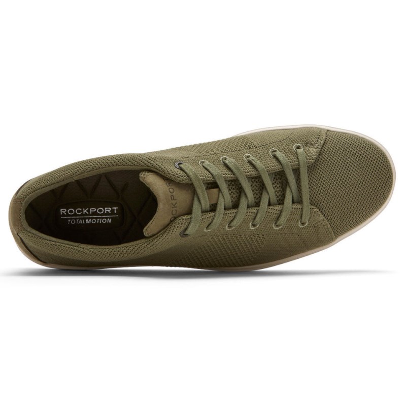 Men Rockport Total Motion Lite Mesh Lace-to-Toe Sneakers Olive USA | PE2-43654