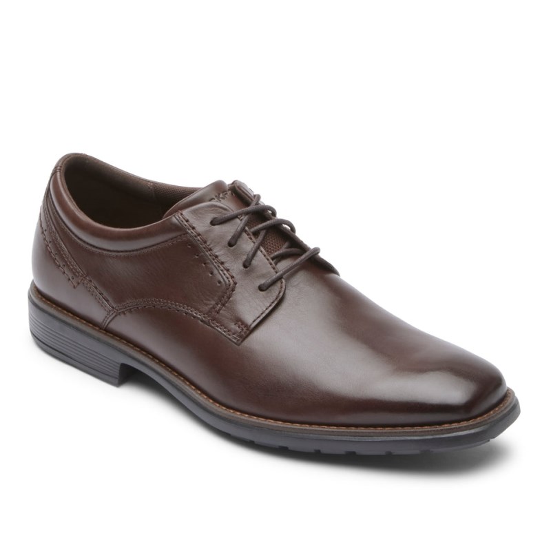 Men Rockport Total Motion Next Gen Plain Toe Dress Shoes Dark Brown USA | KO4-89558