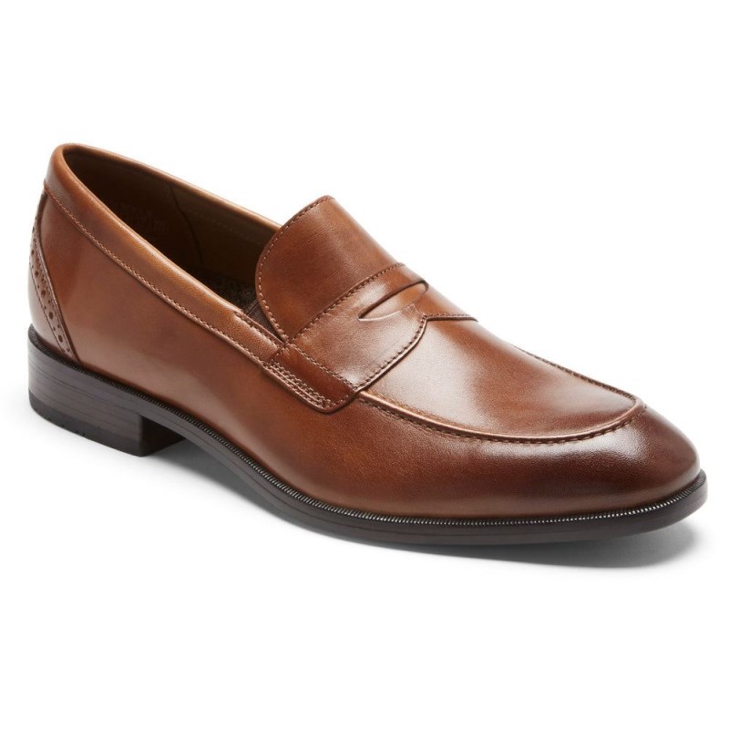 Men Rockport Total Motion Office Penny Loafers Brown USA | RD1-53675