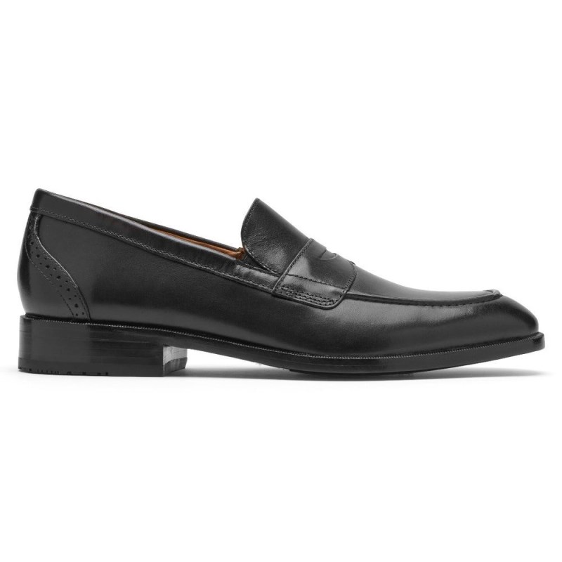 Men Rockport Total Motion Office Penny Loafers Black USA | PB5-02620