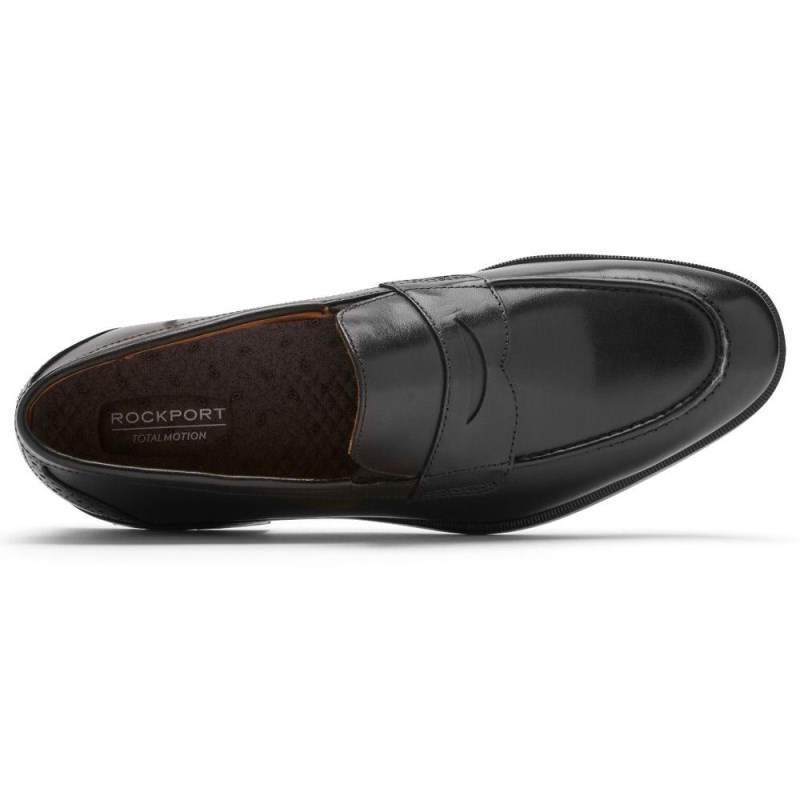 Men Rockport Total Motion Office Penny Loafers Black USA | PB5-02620