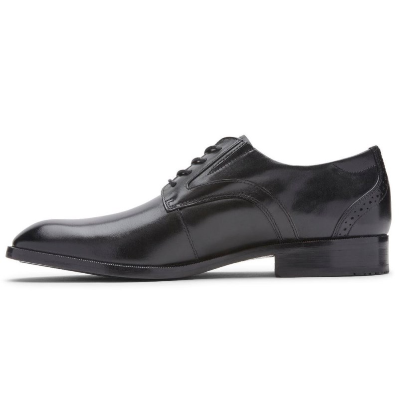 Men Rockport Total Motion Office Plain Toe Oxford Shoes Black USA | PO8-95269