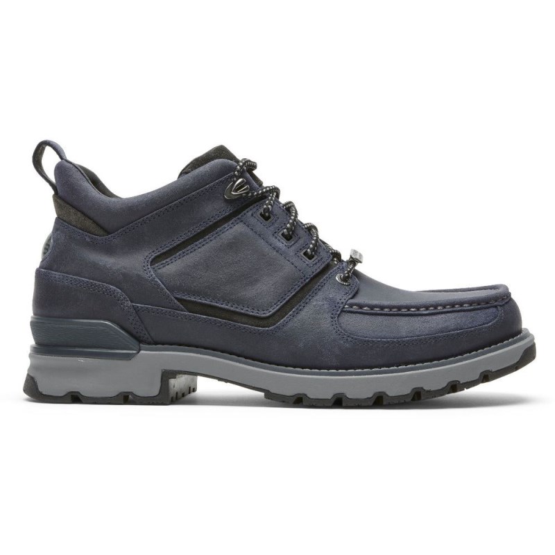 Men Rockport Total Motion Trek Umbwe Waterproof Boots Navy USA | JJ5-40834