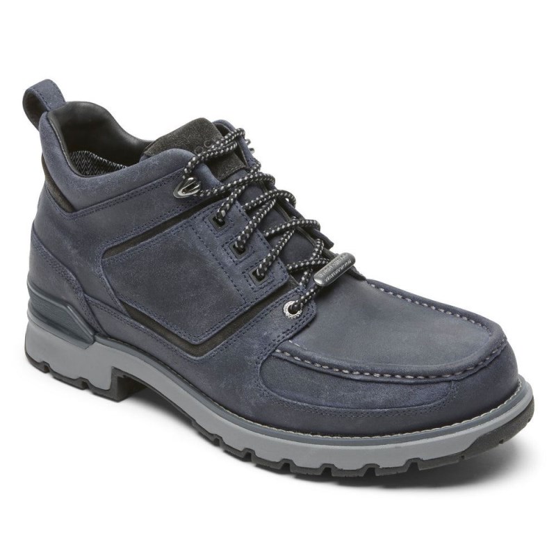 Men Rockport Total Motion Trek Umbwe Waterproof Boots Navy USA | JJ5-40834