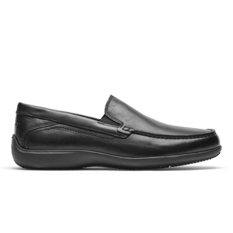 Men Rockport Trenton Loafers Black USA | XI9-09580