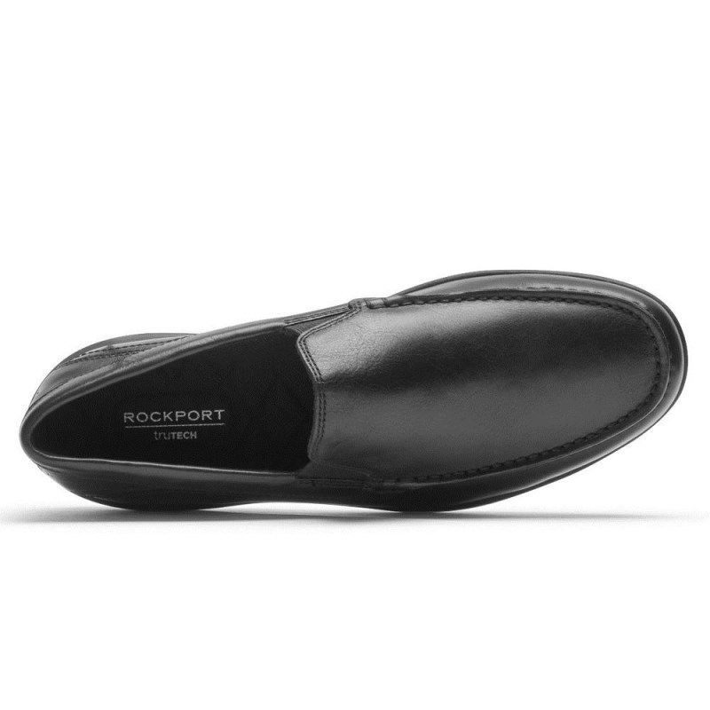 Men Rockport Trenton Loafers Black USA | XI9-09580