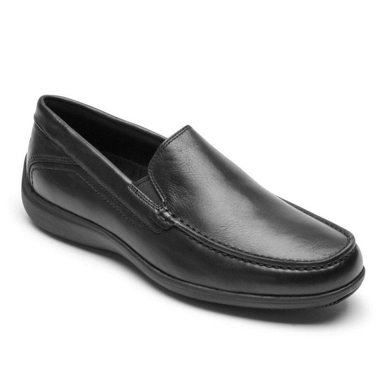 Men Rockport Trenton Loafers Black USA | XI9-09580