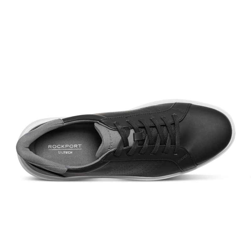 Men Rockport Tristen Step Activated Lace-Up Sneakers Black USA | NY3-10741