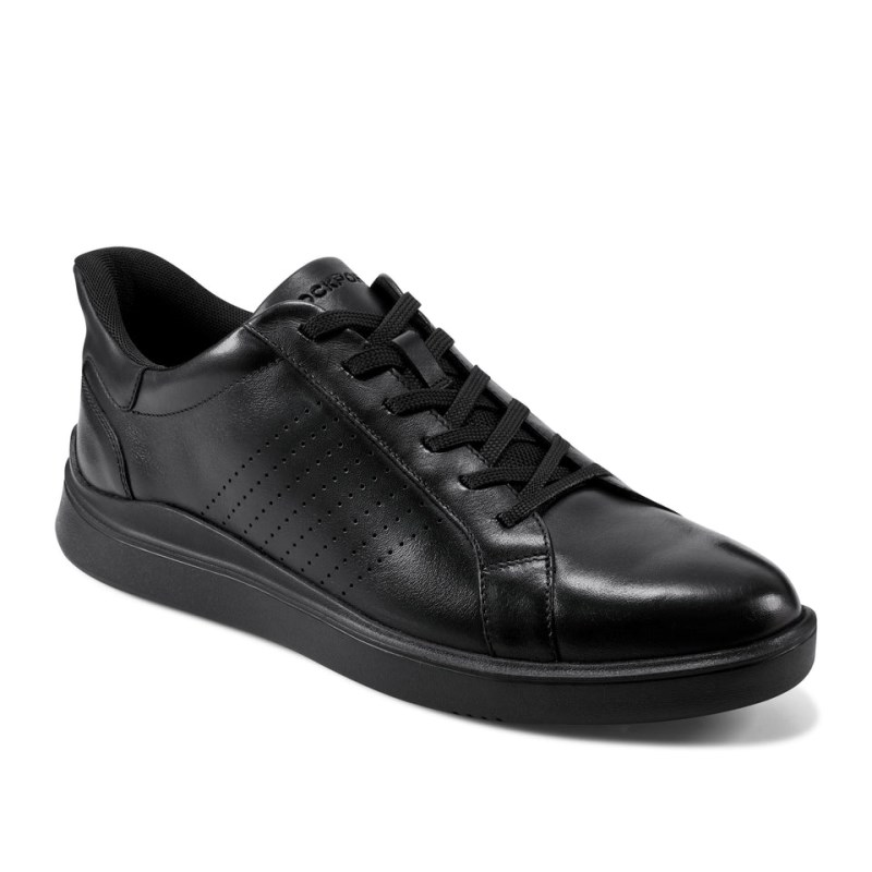 Men Rockport Tristen Step Activated Lace-Up Sneakers Black USA | ZL3-79007