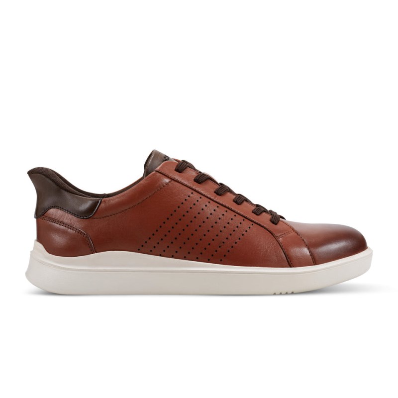 Men Rockport Tristen Step Activated Lace-Up Sneakers Dark Brown USA | EN3-07630