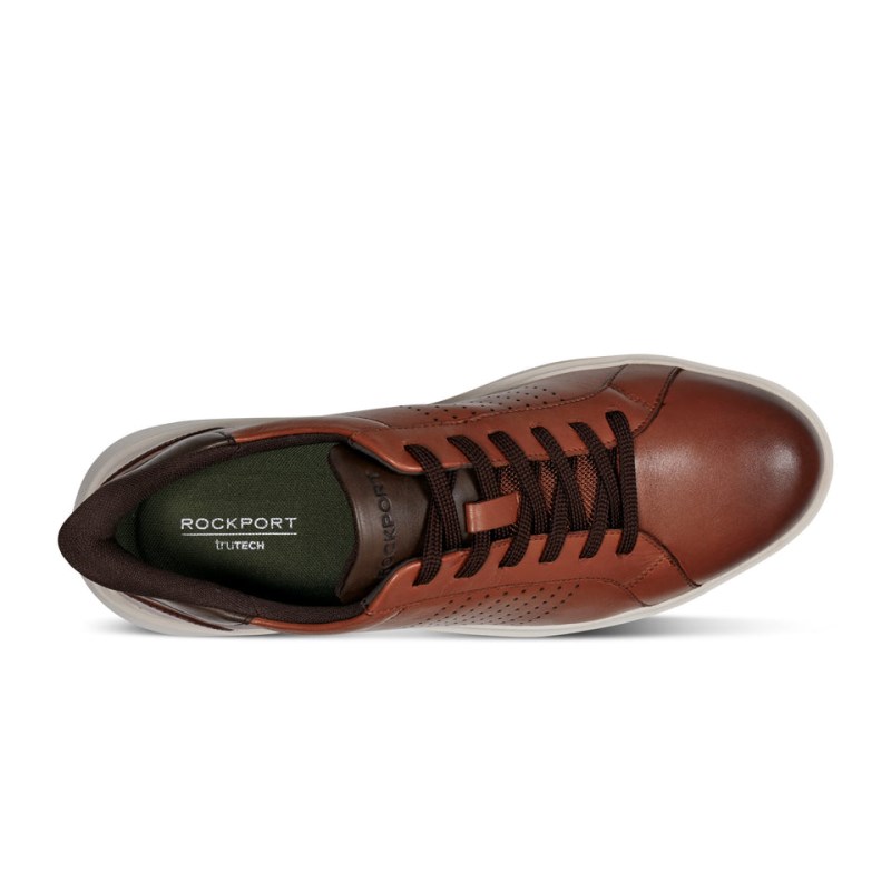 Men Rockport Tristen Step Activated Lace-Up Sneakers Dark Brown USA | EN3-07630