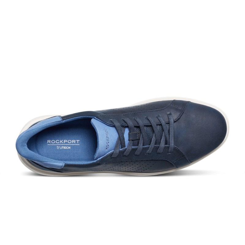 Men Rockport Tristen Step Activated Lace-Up Sneakers Dark Blue USA | MS9-25582