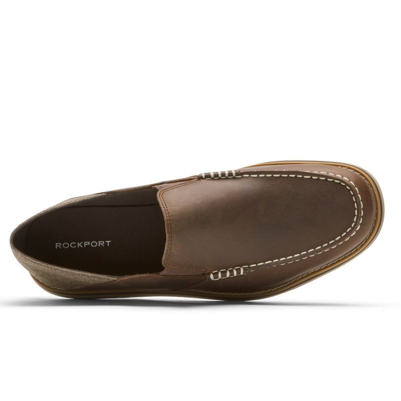 Men Rockport Tucker Venetian Crush Back Loafers Brown USA | YU0-19041