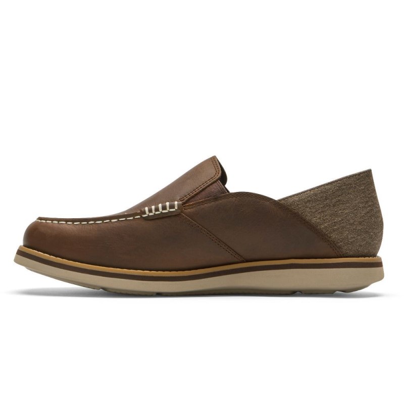 Men Rockport Tucker Venetian Crush Back Loafers Brown USA | YU0-19041