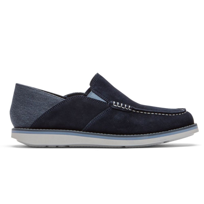 Men Rockport Tucker Venetian Crush Back Loafers Navy USA | QO3-95819