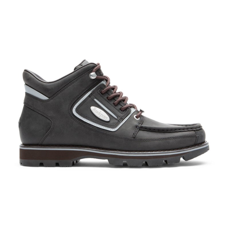 Men Rockport Umbwe II Waterproof Mweka Work Boots Black/Silver USA | AE4-45264