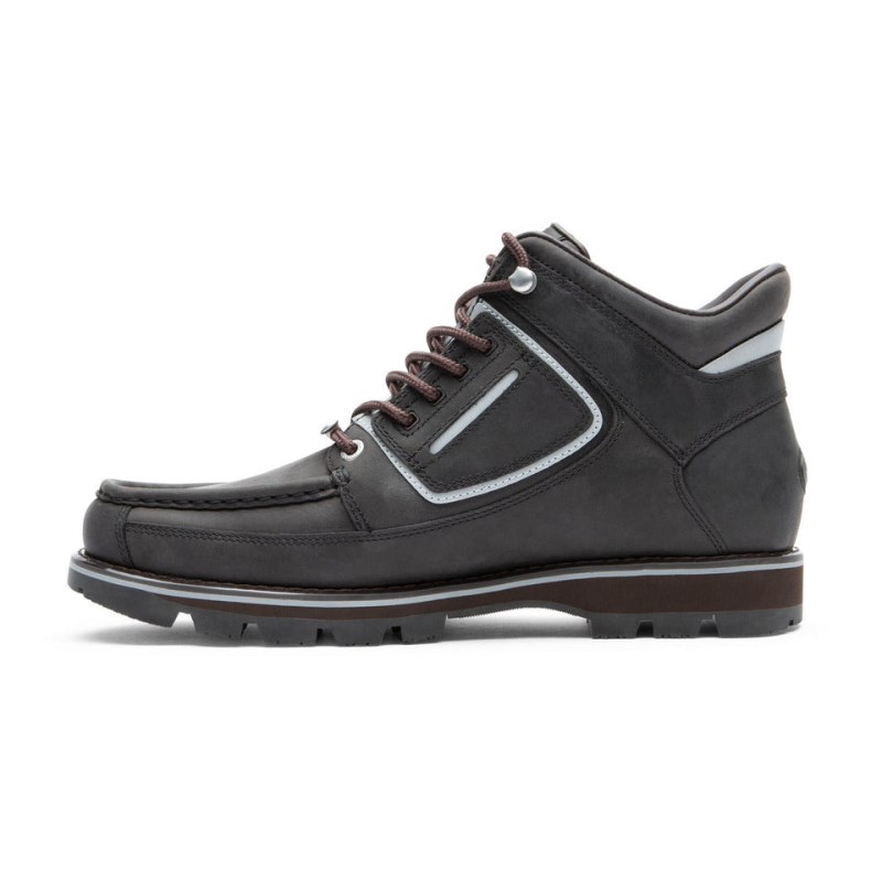 Men Rockport Umbwe II Waterproof Mweka Work Boots Black/Silver USA | AE4-45264