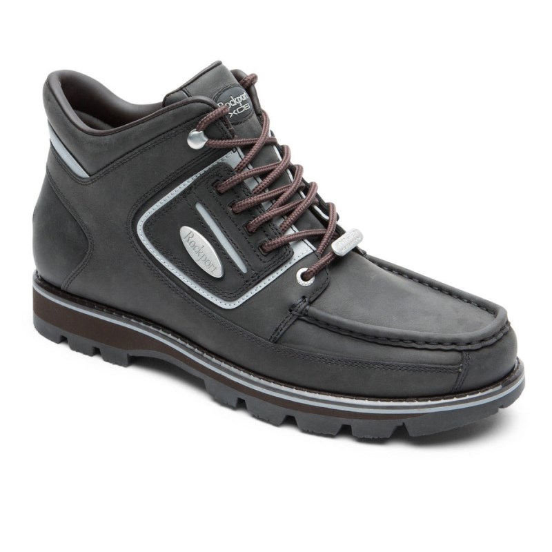 Men Rockport Umbwe II Waterproof Mweka Work Boots Black/Silver USA | AE4-45264