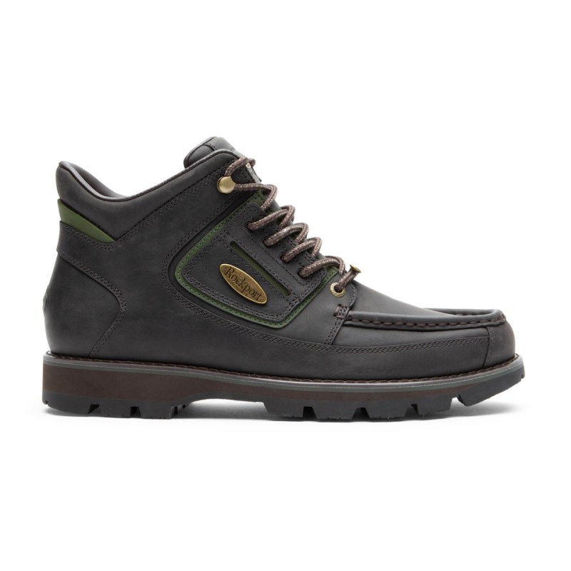 Men Rockport Umbwe II Waterproof Mweka Work Boots Dark Brown/Green USA | ZH1-99319