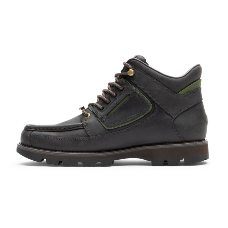 Men Rockport Umbwe II Waterproof Mweka Work Boots Dark Brown/Green USA | ZH1-99319