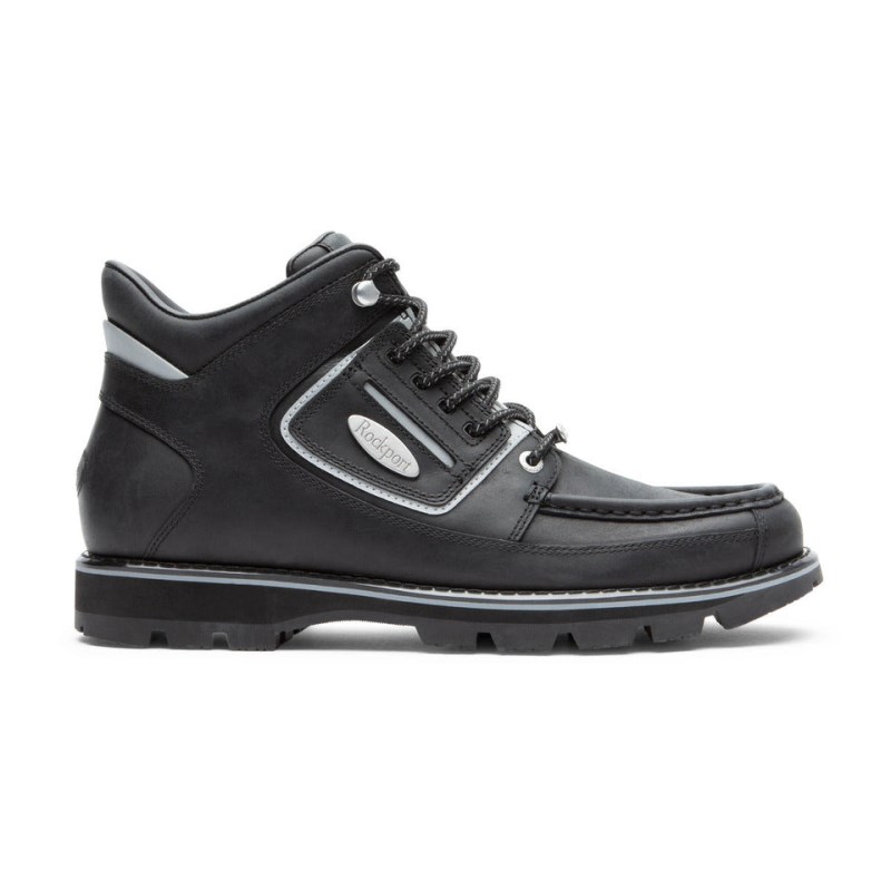 Men Rockport Umbwe II Waterproof Mweka Work Boots Black USA | ZX5-10641