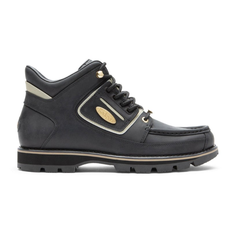 Men Rockport Umbwe II Waterproof Mweka Work Boots Black/Gold USA | CL7-30083