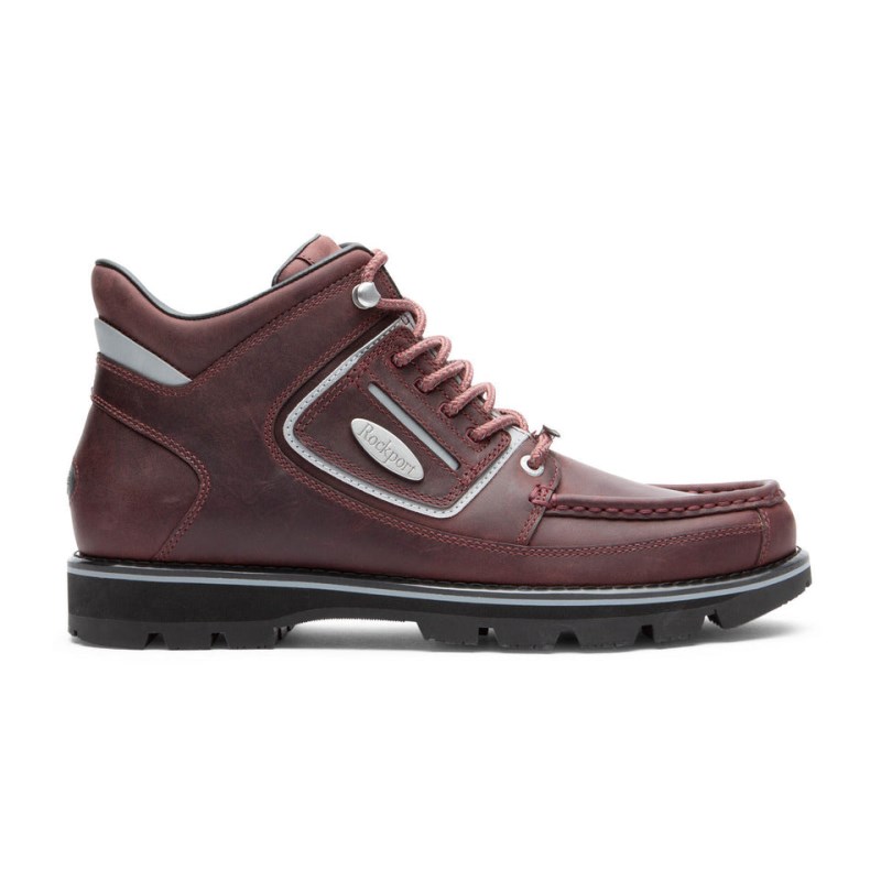 Men Rockport Umbwe II Waterproof Mweka Work Boots Burgundy USA | AS3-71917