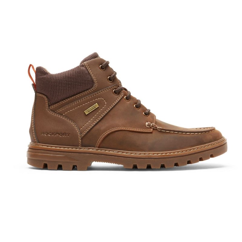 Men Rockport Weather Ready Moc Toe Waterproof Boots Brown USA | HD7-00450