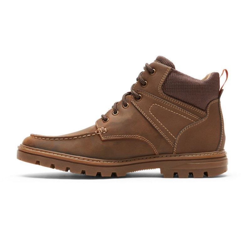 Men Rockport Weather Ready Moc Toe Waterproof Boots Brown USA | HD7-00450