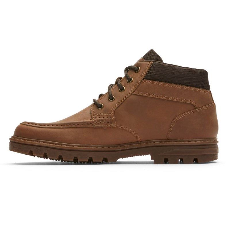 Men Rockport Weather Ready Moc Waterproof Boots Brown USA | WL7-97959