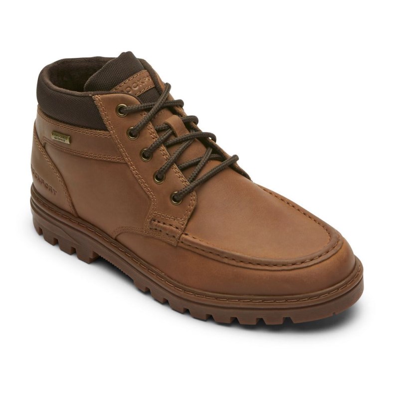 Men Rockport Weather Ready Moc Waterproof Boots Brown USA | WL7-97959