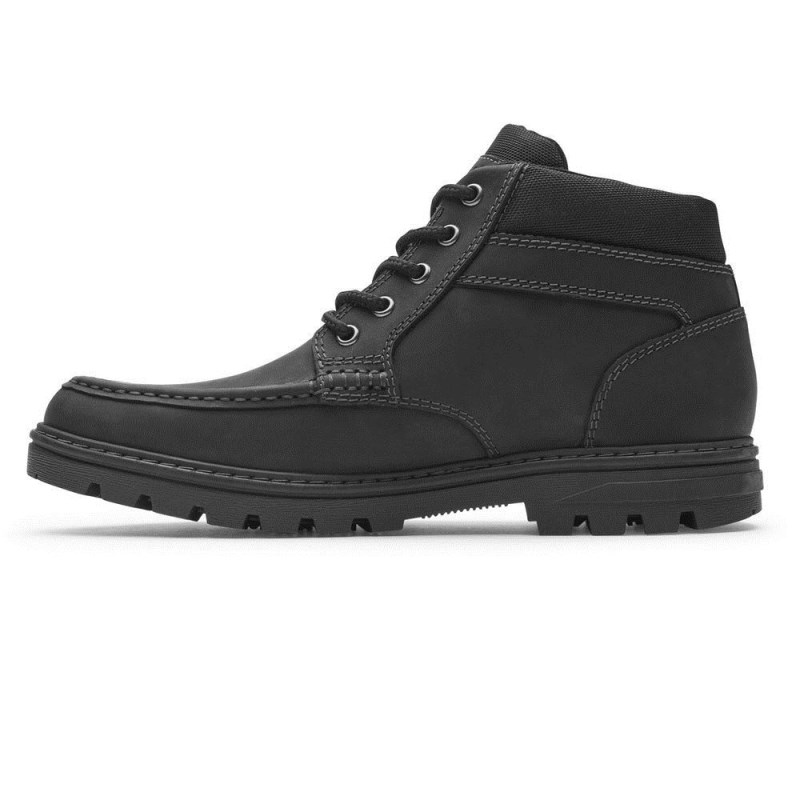 Men Rockport Weather Ready Moc Waterproof Boots Black USA | LX9-25892