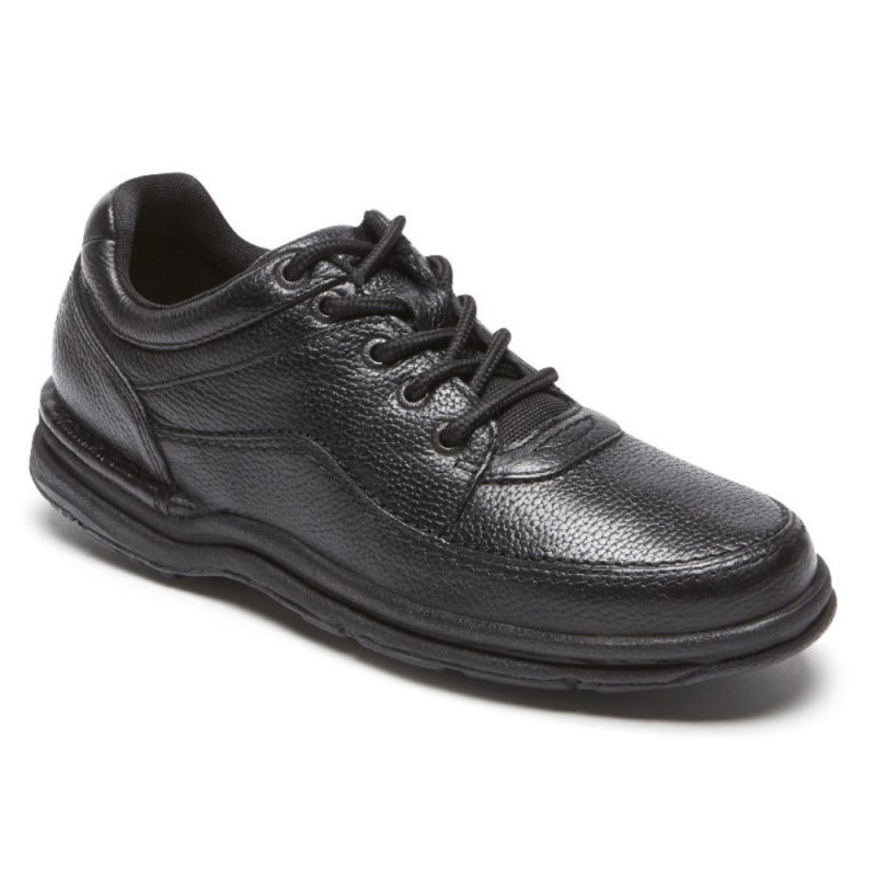 Men Rockport World Tour Classic Lace Up Sneakers Black USA | OR3-35873