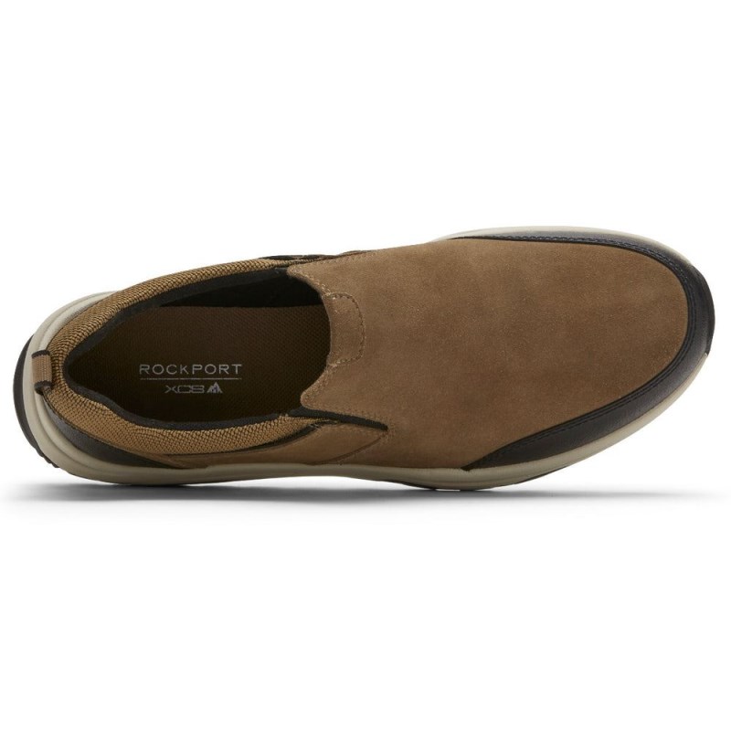 Men Rockport XCS Birchfield Slip-On Trekker Loafers Olive USA | AZ3-76617