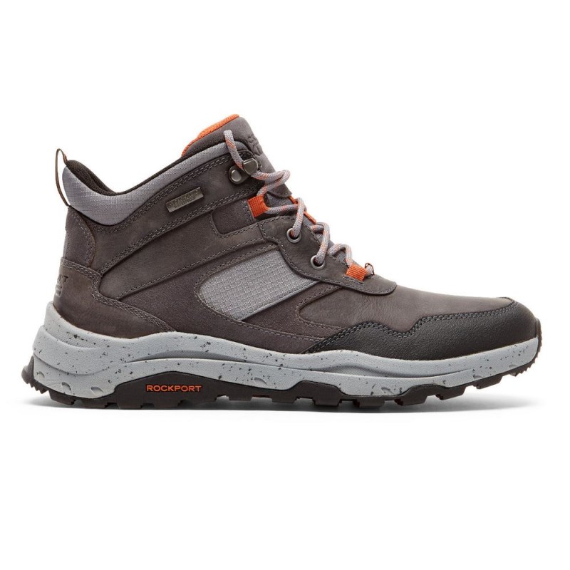 Men Rockport XCS Pathway Mid Waterproof Boots Grey USA | FD8-91559