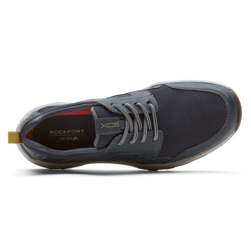 Men Rockport XCS Riggs Lace-Up Sneakers Navy USA | BS2-39803