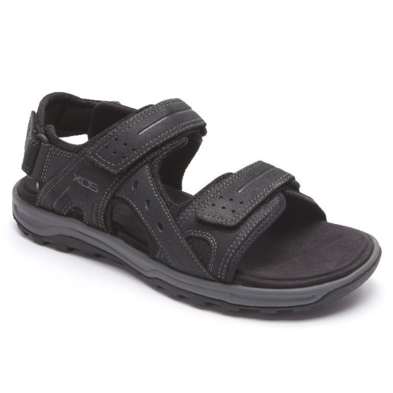 Men Rockport XCS Trail Technique Adjustable Sandals Black USA | NS3-29132