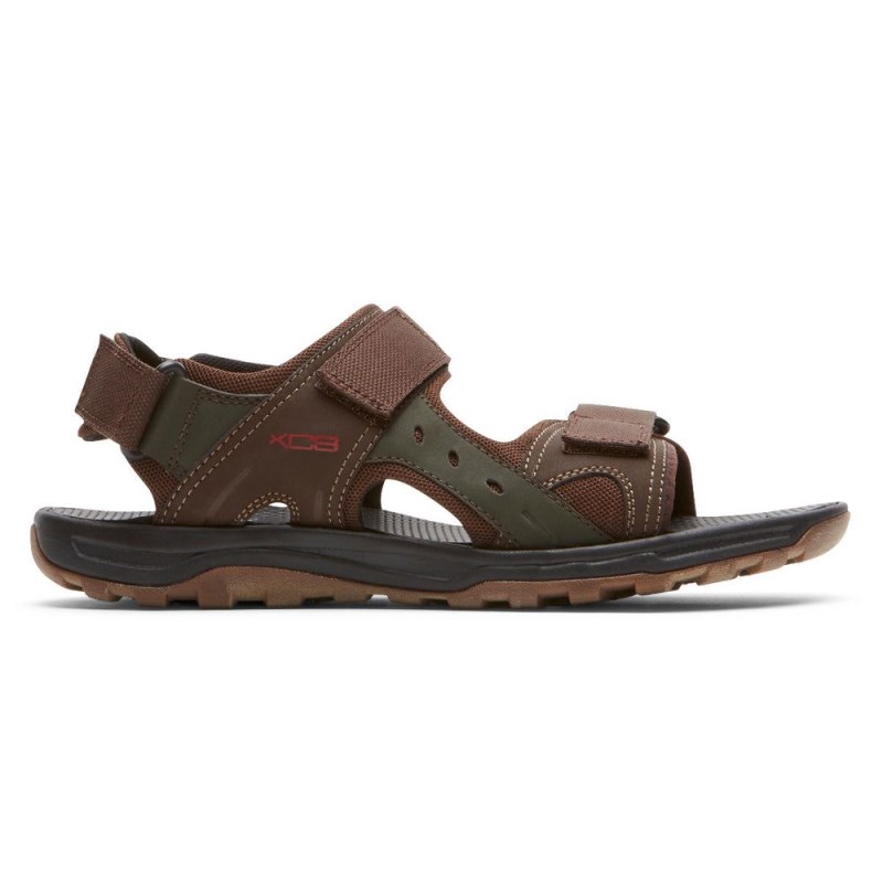 Men Rockport XCS Trail Technique Adjustable Sandals Brown Multi USA | HP1-94199