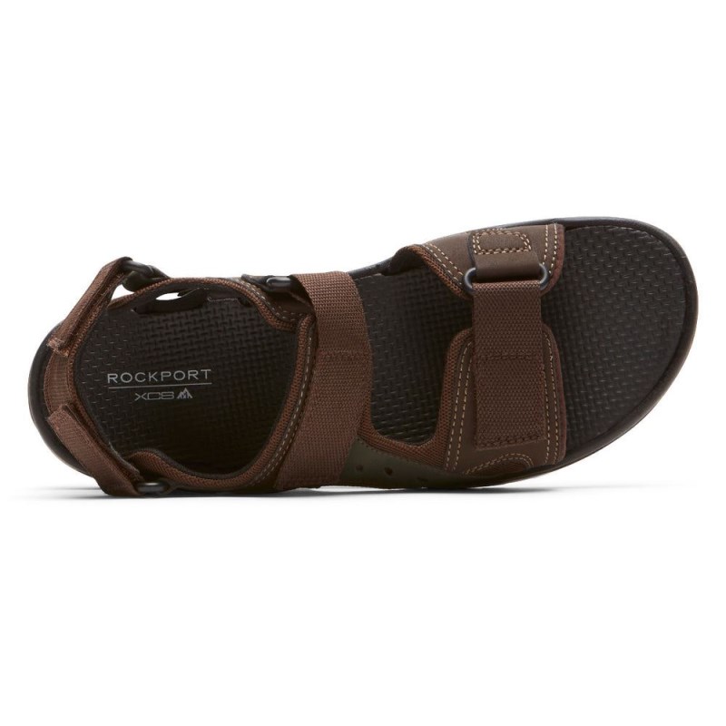 Men Rockport XCS Trail Technique Adjustable Sandals Brown Multi USA | HP1-94199