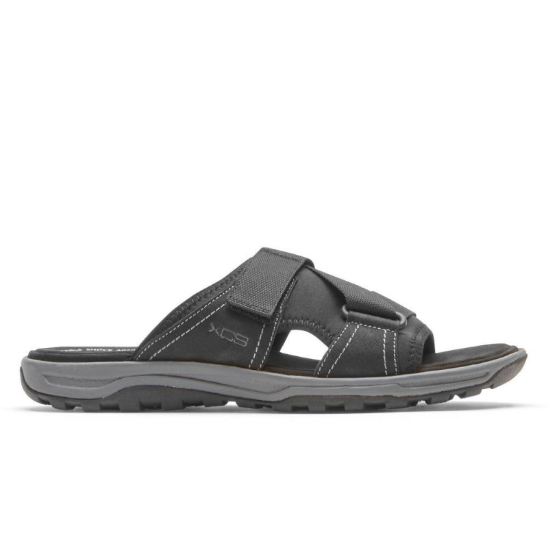 Men Rockport XCS Trail Technique II Velcro Slides Black USA | UN3-58365