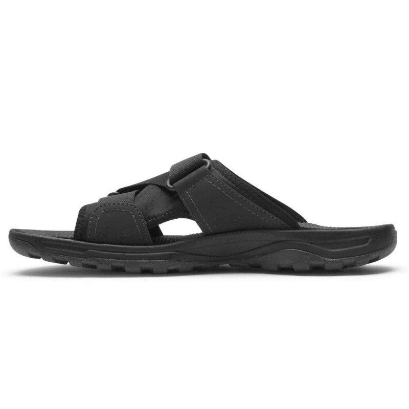 Men Rockport XCS Trail Technique Velcro Slides Black USA | XT1-77027