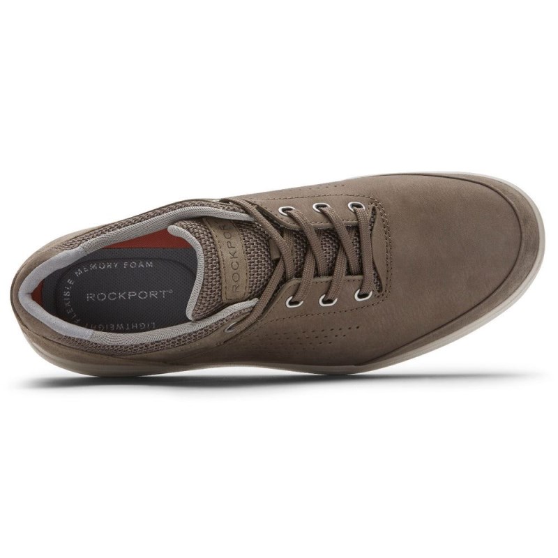 Men Rockport Zaden Oxford Sneakers Grey Brown USA | RC2-28202