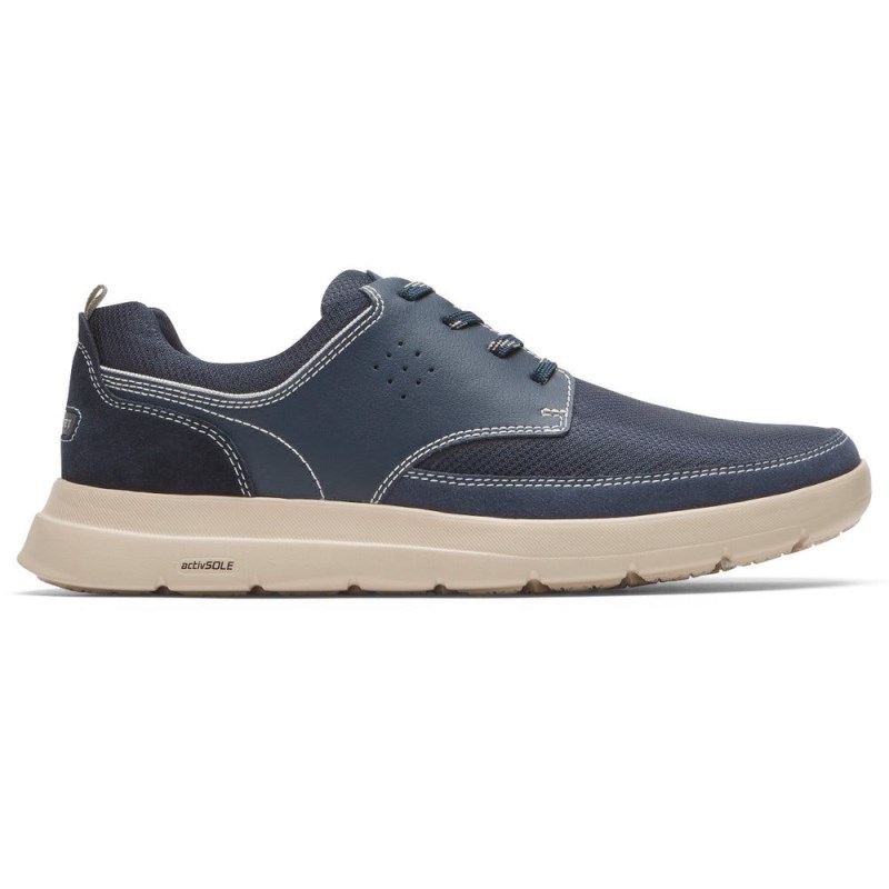 Men Rockport truFLEX Cayden Plain Toe Sneakers Navy USA | HT3-14831