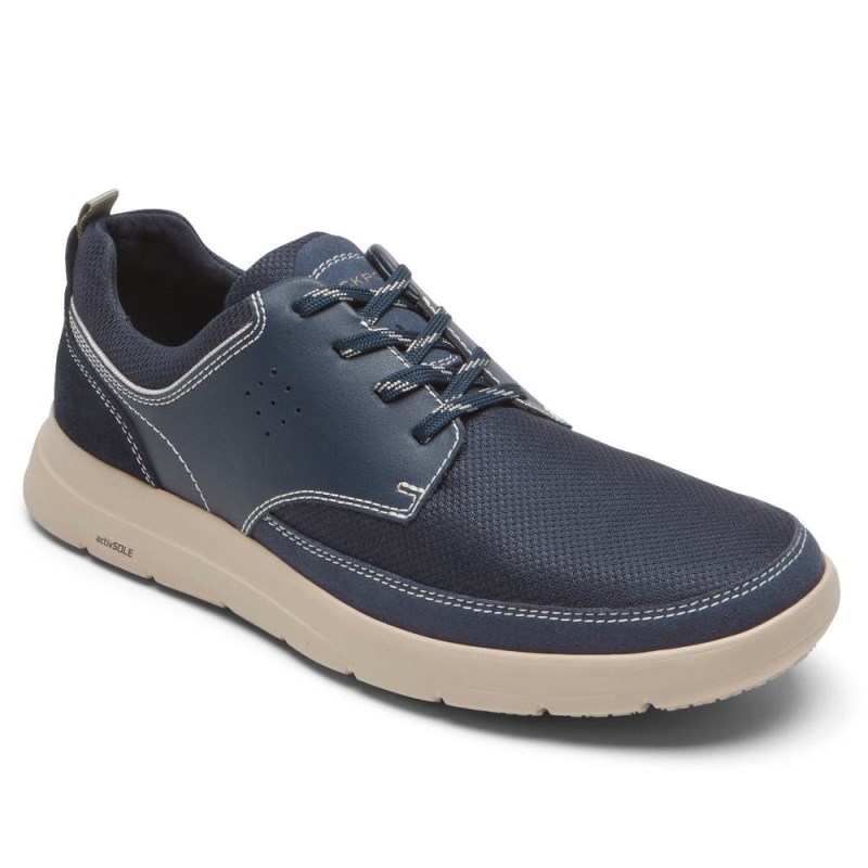 Men Rockport truFLEX Cayden Plain Toe Sneakers Navy USA | HT3-14831