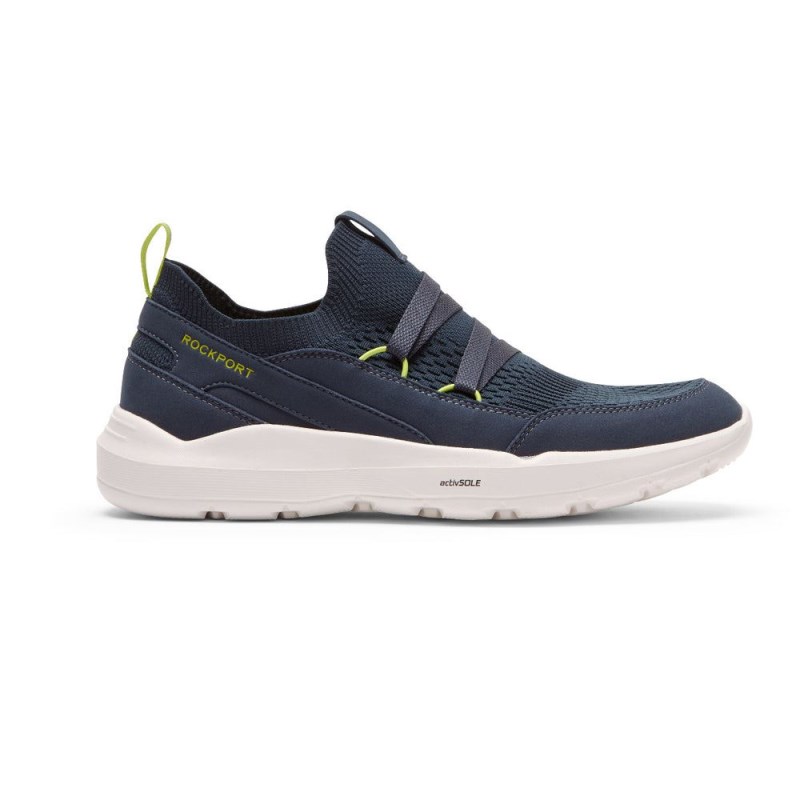 Men Rockport truFLEX Evolution Mudguard Slip-On Sneakers Navy USA | TI7-96469